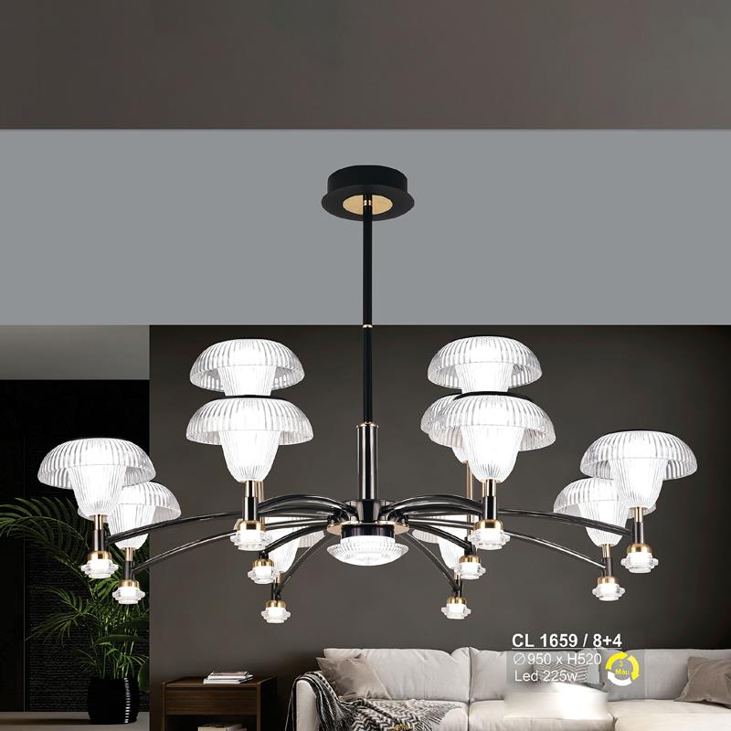 Đèn chùm LED 225W Sano Ø950*H520 - 3 màu ánh sáng