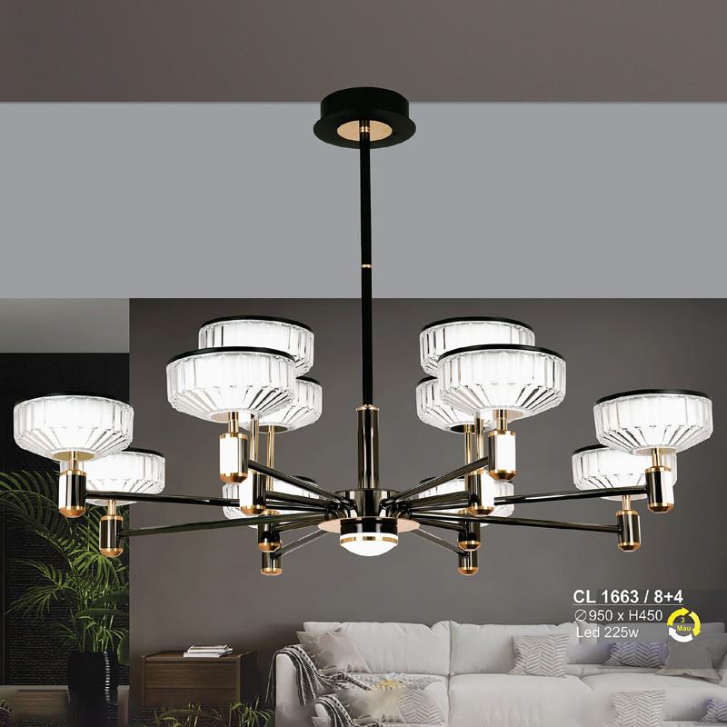 Đèn chùm LED 225W Sano Ø950*H450 - 3 màu ánh sáng