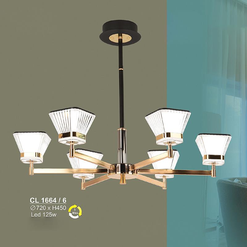 Đèn chùm LED 125W Sano Ø720*H450 - 3 màu ánh sáng