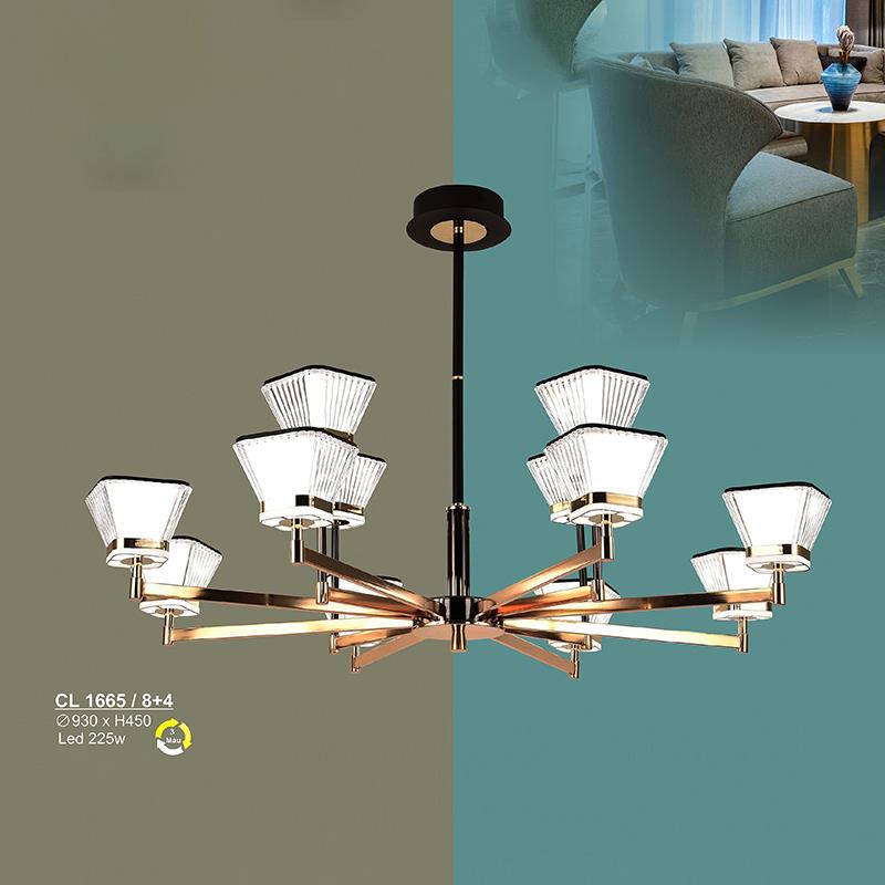 Đèn chùm LED 225W Sano Ø930*H450 - 3 màu ánh sáng