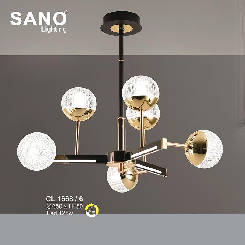 Đèn chùm LED 125W Sano Ø650*H450 - 3 màu ánh sáng