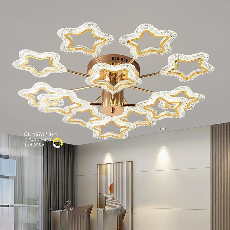 Đèn chùm LED 205W Sano Ø740*H400 - 3 màu ánh sáng