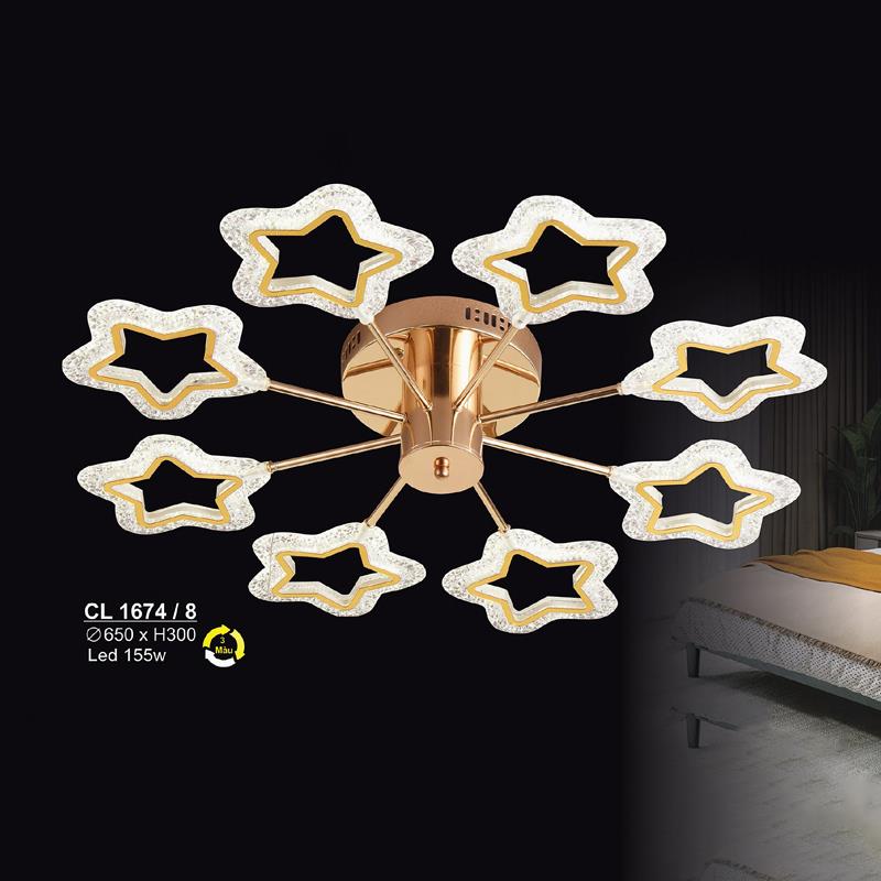 Đèn chùm LED 155W Sano Ø650*H300 - 3 màu ánh sáng