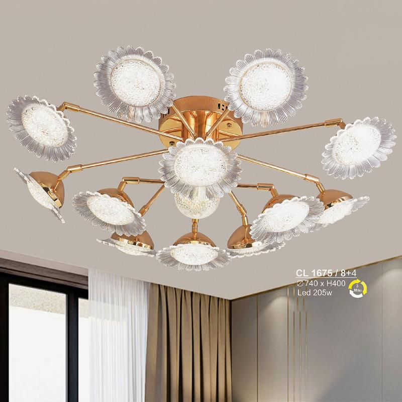 Đèn chùm LED 205W Sano Ø740*H400 - 3 màu ánh sáng
