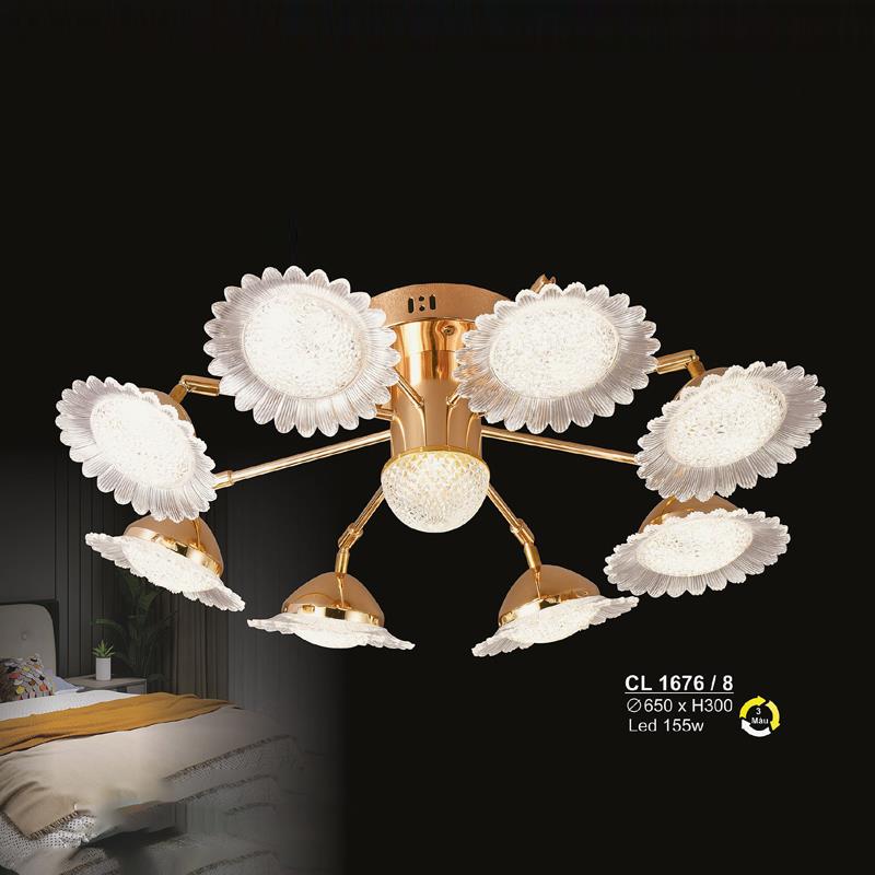 Đèn chùm LED 155W Sano Ø650*H300 - 3 màu ánh sáng