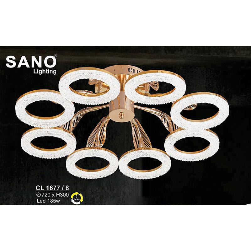 Đèn chùm LED 185W Sano Ø720*H300 - 3 màu ánh sáng
