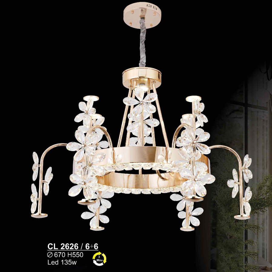 Đèn chùm led 135W Sano Ø670*H550