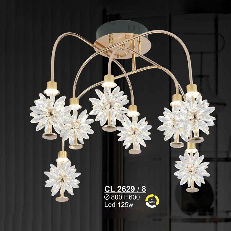 Đèn chùm led 125W Sano Ø800*H600 - 3 màu