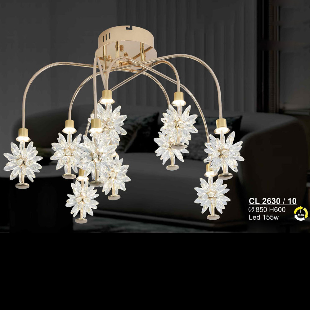 Đèn chùm led 155W Sano Ø850*H600 - 3 màu