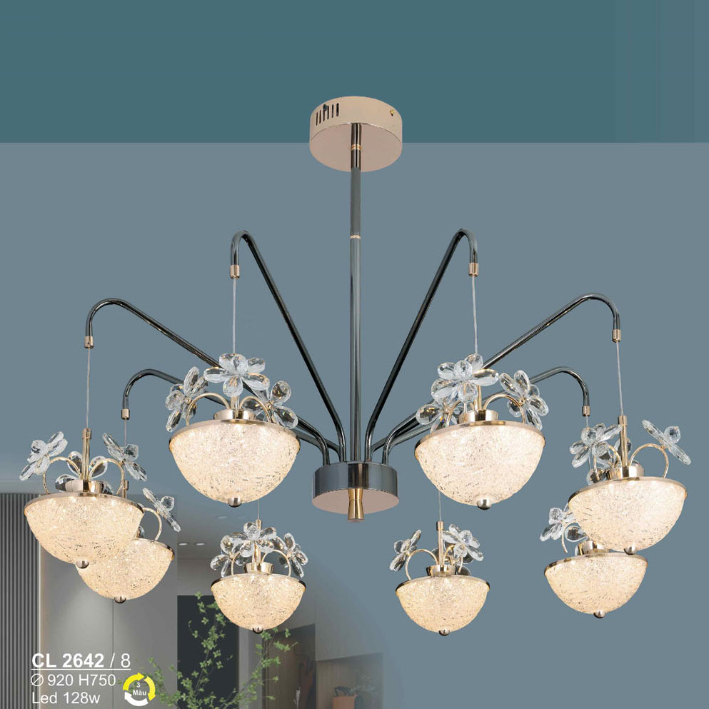 Đèn chùm led 128W Sano Ø920*H750 - 3 màu