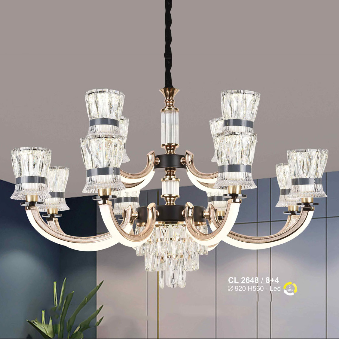 Đèn chùm led Sano Ø920*H560 - 3 màu