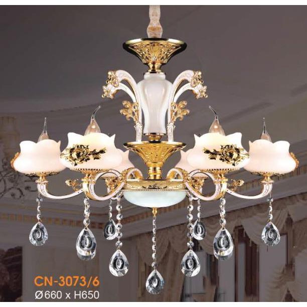 Đèn chùm nến chao đá ngọc Ø660*H650