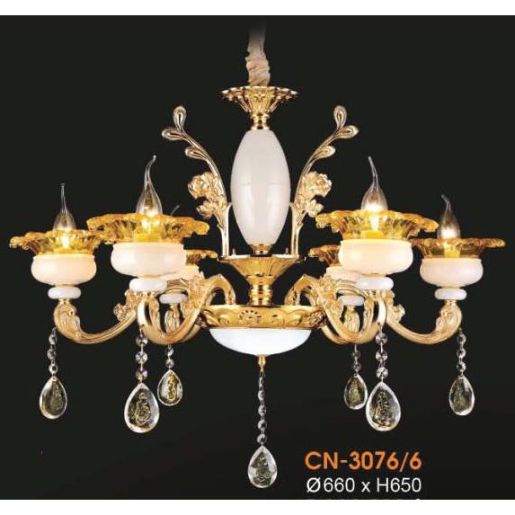 Đèn chùm nến chao đá ngọc Ø660*H650
