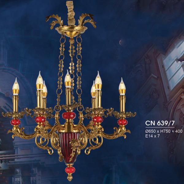 Đèn Chùm Nến Ø650*H750+400, E14*7
