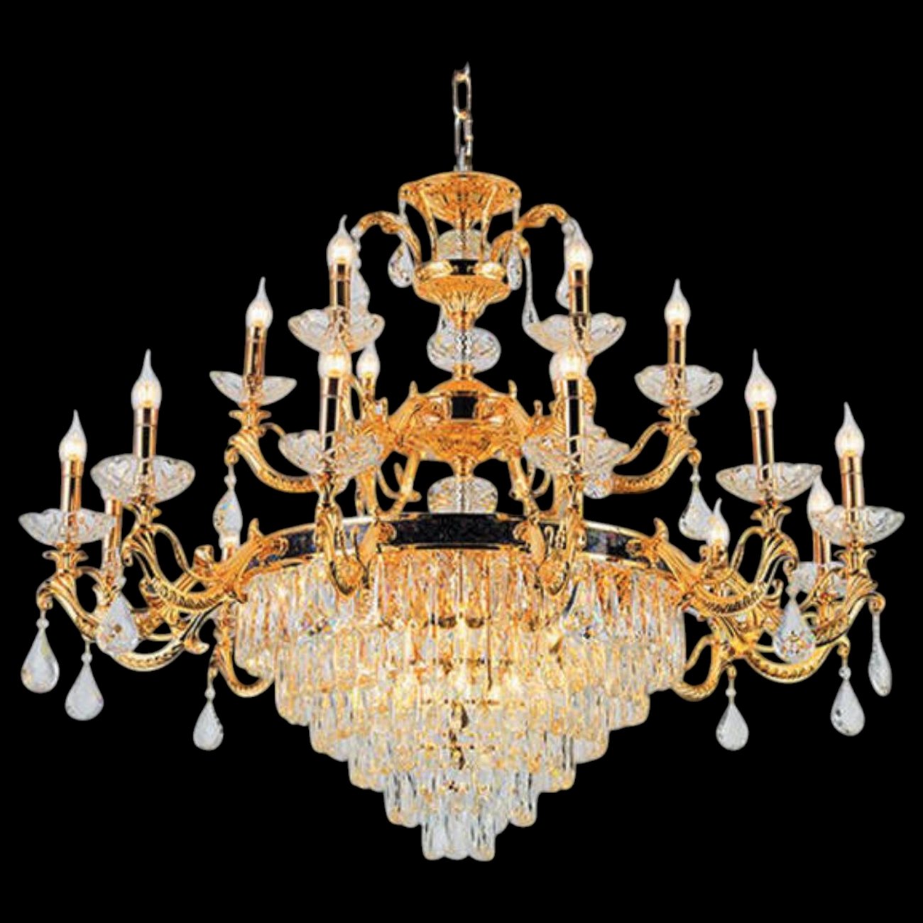 Đèn chùm pha lê nến Andora Ø960 x H830 + 500 E14 x 25