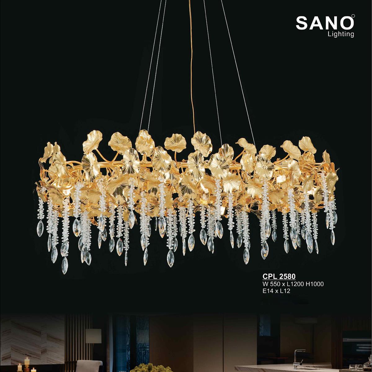 Đèn chùm pha lê SANO L1200*W550*H1000 - E14*L12