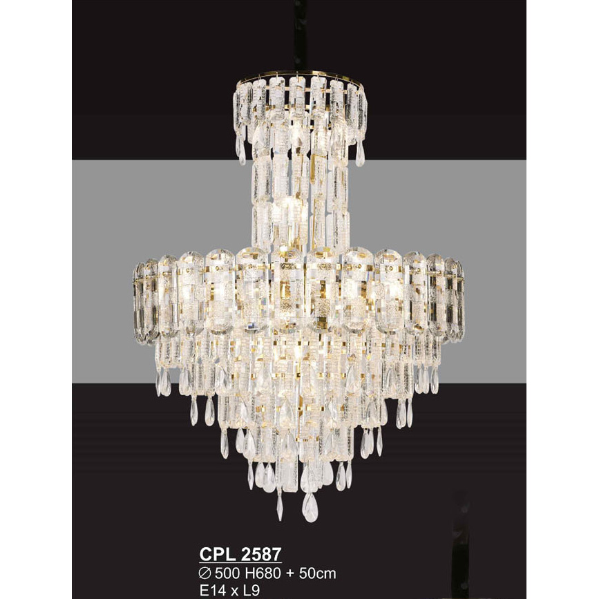Đèn chùm pha lê SANO Ø500*H680 + 50cm - E14*L9