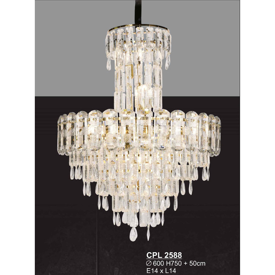 Đèn chùm pha lê SANO Ø600*H750 + 50cm - E14*L14