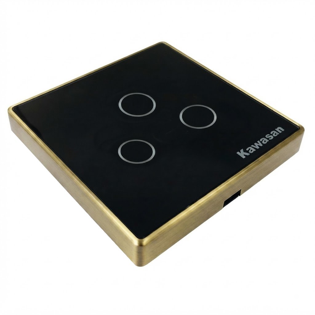 Công tắc ba vuông cảm ứng chạm Wifi Kawasan CT3V-WIFI(B)