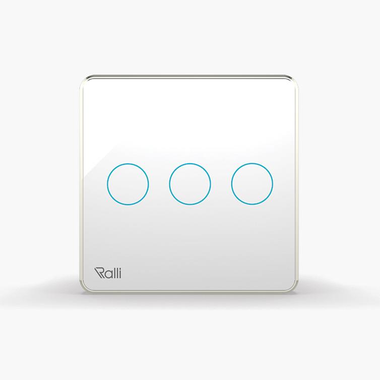 Công tắc cẳm ứng thông minh Bluetooth 3 nút bấm vuông CTCU.BLE V.03T