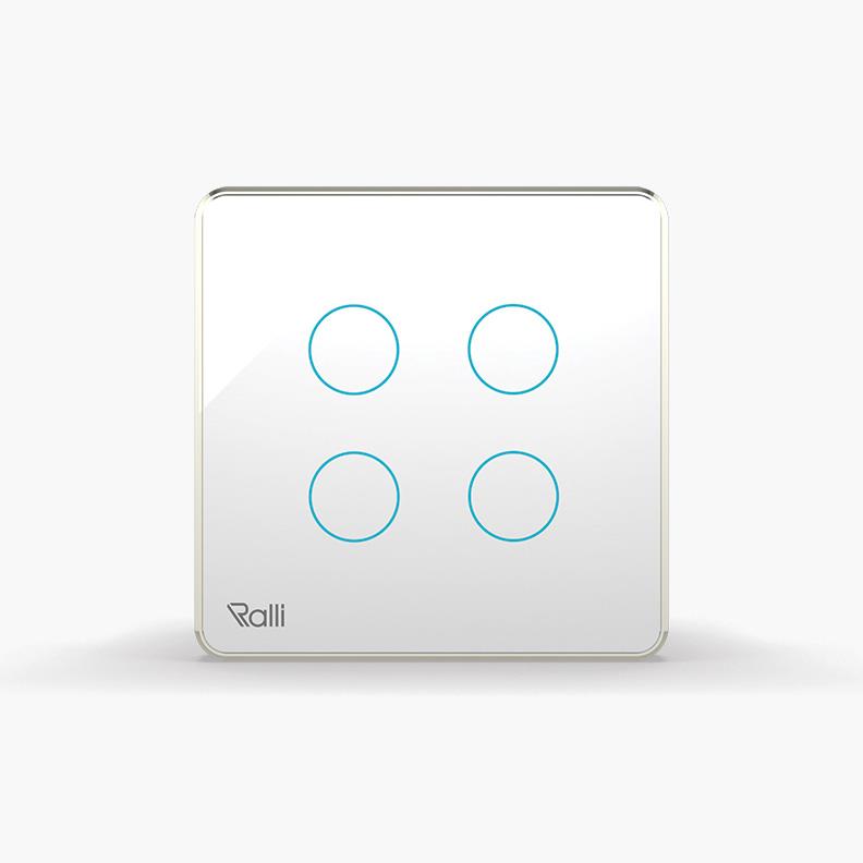 Công tắc cẳm ứng thông minh Bluetooth 4 nút bấm vuông CTCU.BLE V.04T