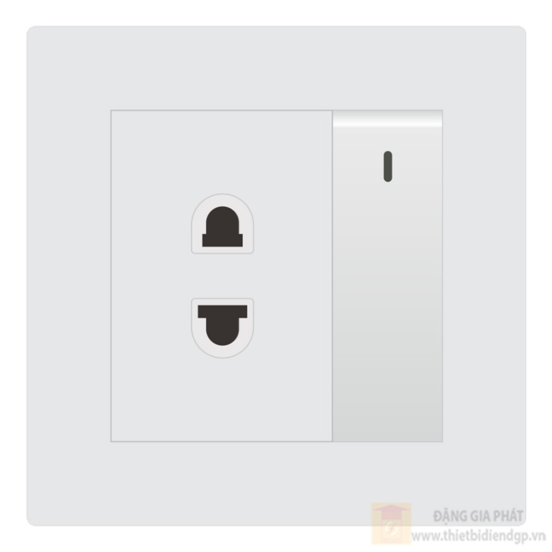 Bộ ổ cắm 2 chấu + nút nhấn 1 chiều Duhal cổ điển K series