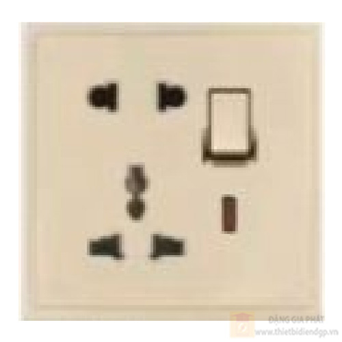 Bộ ổ cắm đa năng + ổ cắm 2 chấu có công tắc và đèn báo duhal cổ điển S1 series