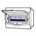 Tủ điện 9-12 Module Sino V4FC mặt nhựa bóng đế nhựa âm tường