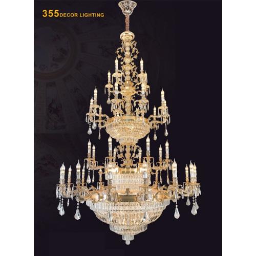 Đèn chùm pha lê K9 cao cấp Ø1560*2500, E14*(16+8+10+5) trên tay + E14*34 - Lớp Pha Lê