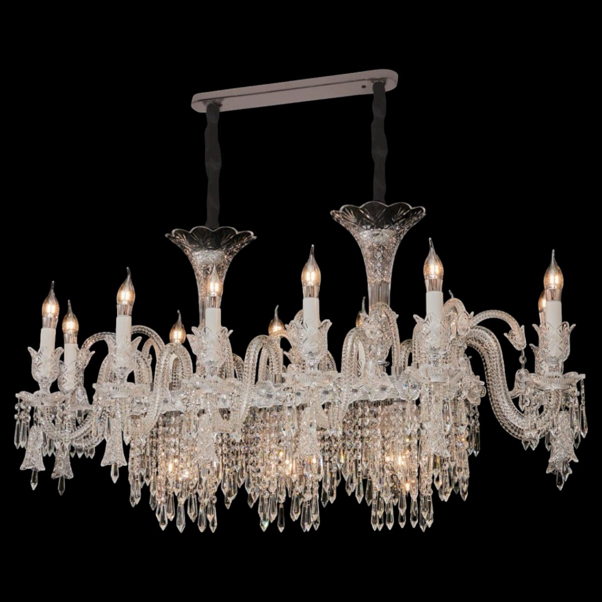 Đèn chùm pha lê nến 355 decor L1200*H530 - E14*15