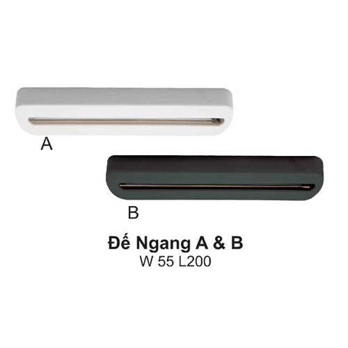 Phụ kiện đế ngang đèn chiếu điểm Đen/Trắng - W55xL200