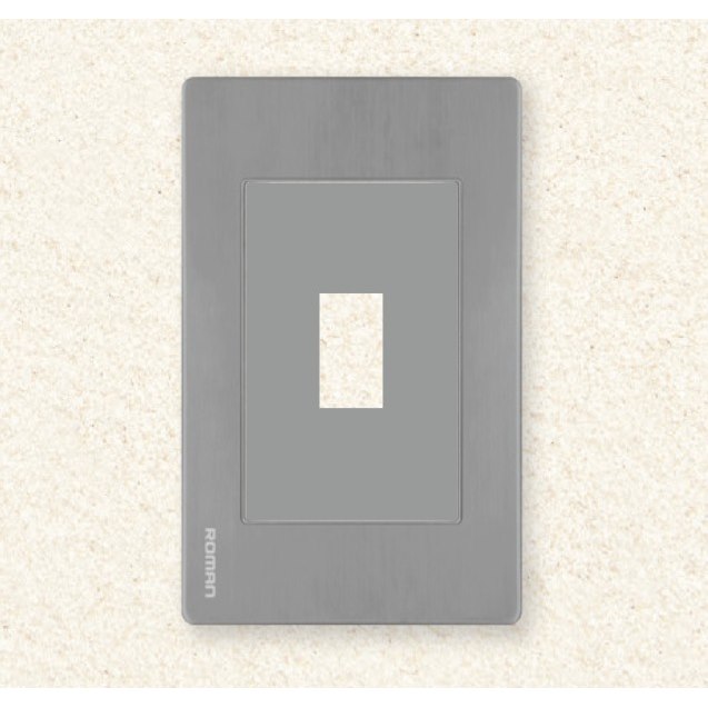 Mặt aptomat khối Roman GA073-SG màu Grey Sần