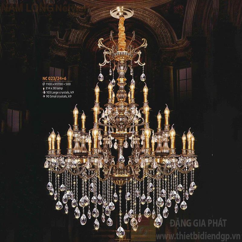 Đèn chùm Atimon cao cấp Ø1100*H1700+500, E14*30 lamp, 103 large crystals k9, 90 small crystals k9