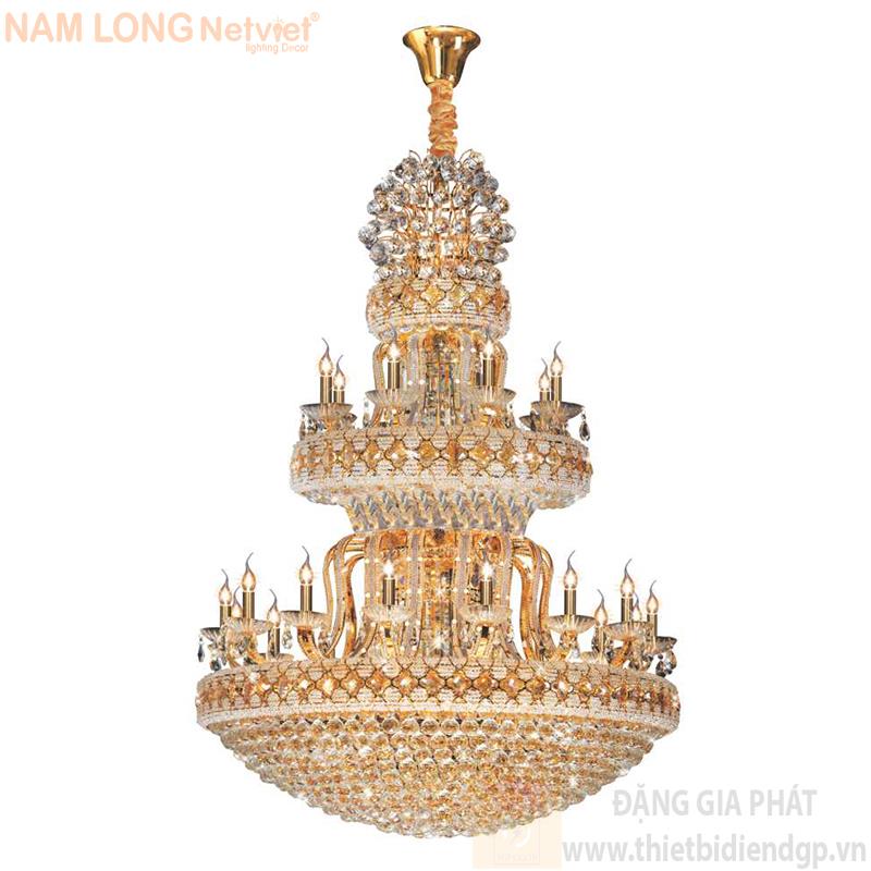 Đèn chùm pha lê cao cấp Ø1200*H1800+1000,E14*76 lamp, 778 crystals k9 type 1, 117 crystals k9 type 1