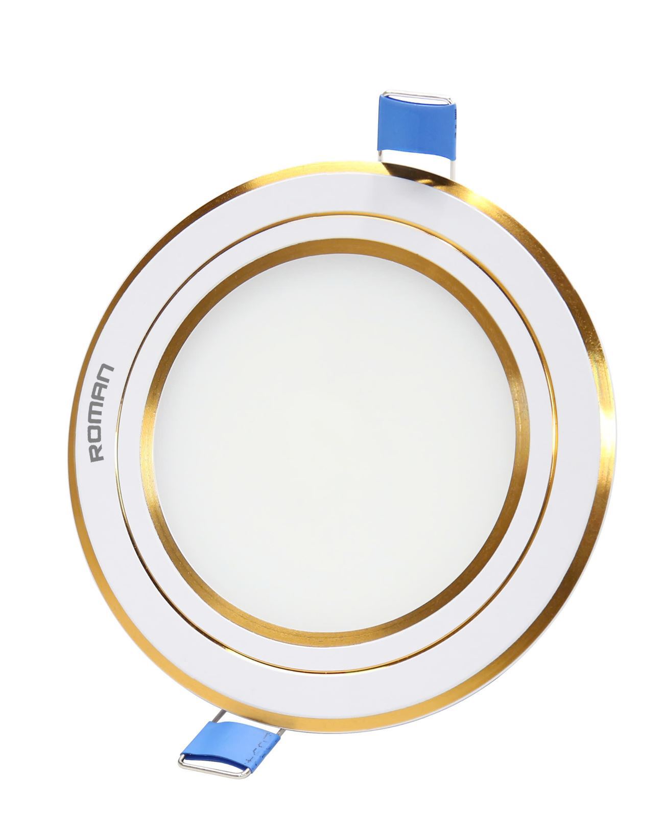 Đèn Downlight LED siêu mỏng viền vàng ánh sáng ba màu