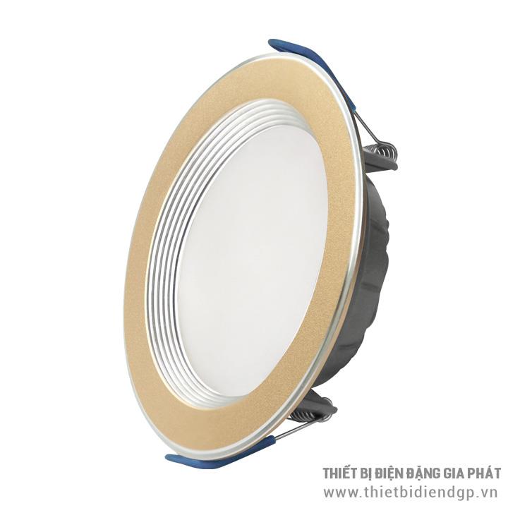 Đèn Downlight LED viền nhôm màu vàng 12W