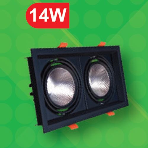 Đèn Led mắt ếch 8091 viền đen 14W