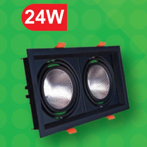 Đèn Led mắt ếch 8091 viền đen 24W