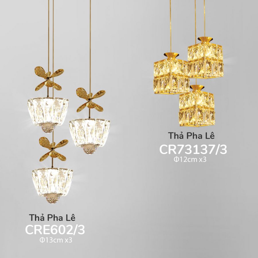Đèn thả trang trí bàn ăn pha lê cao cấp