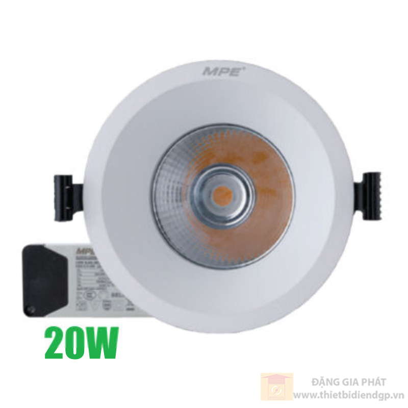 Đèn Led downlight MPE chống nước IP65 20W ánh sáng vàng