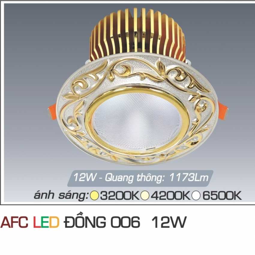 Đèn âm trần trang trí Anfaco AFC ĐỒNG 006 12W