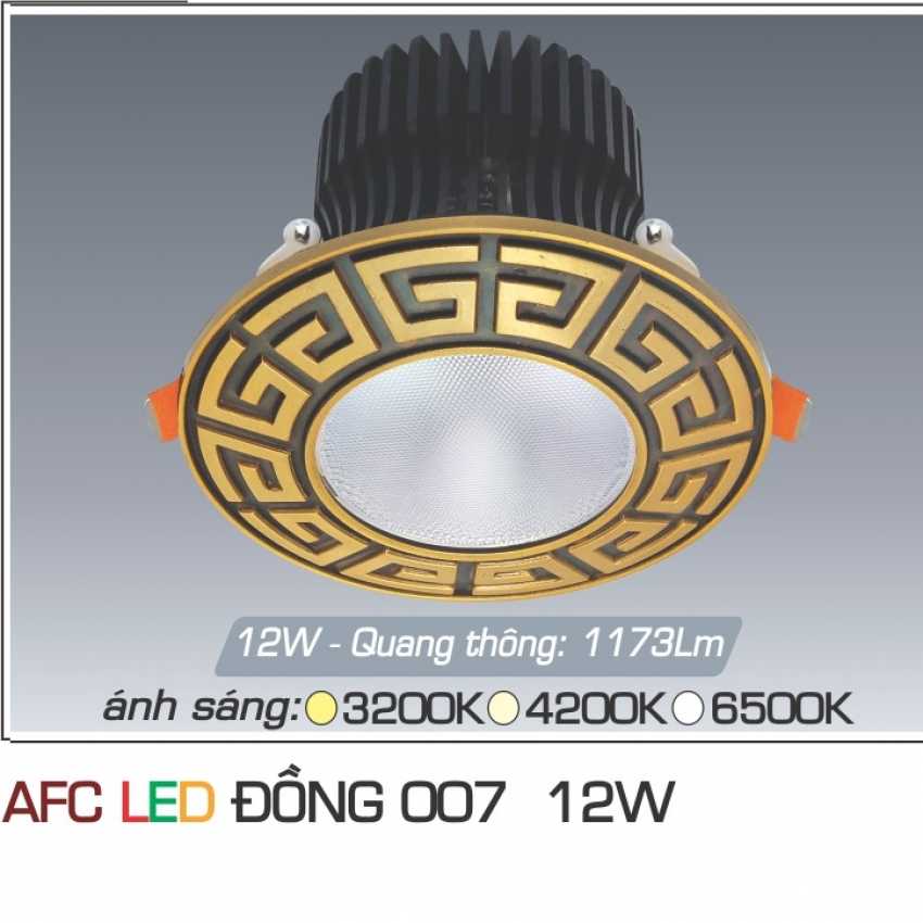 Đèn âm trần trang trí Anfaco AFC ĐỒNG 007 Led 12W