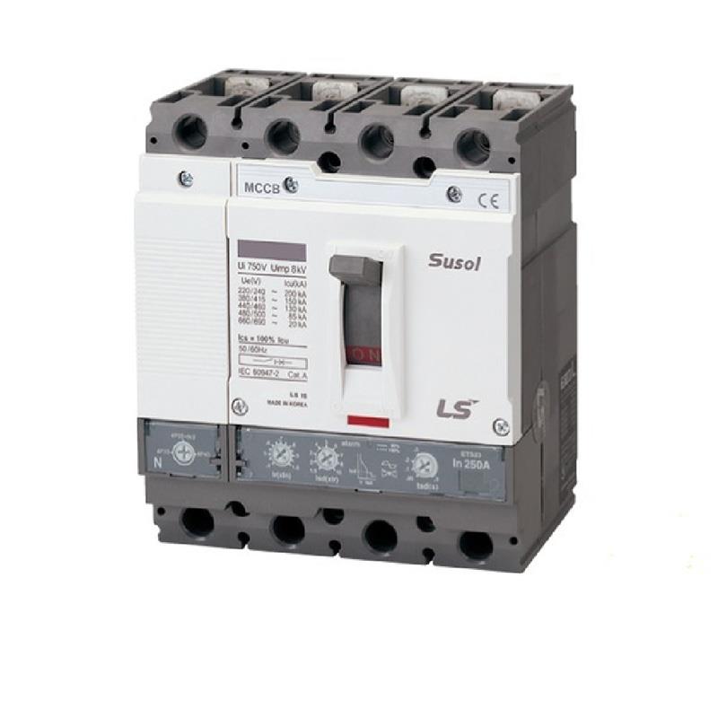 MCCB 4P FTU: Fixed thermal, fixed magnetic trip units
