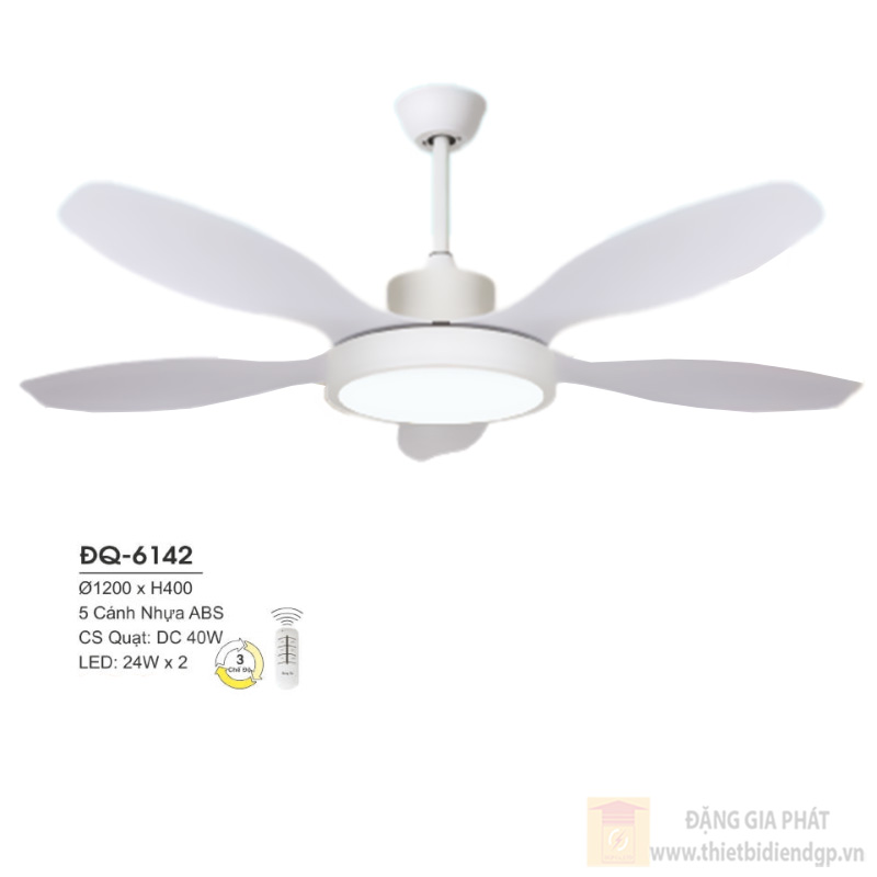 Đèn quạt Hufa Ø1200*H400, 5 cánh quạt nhựa ABS, CS quạt 40W