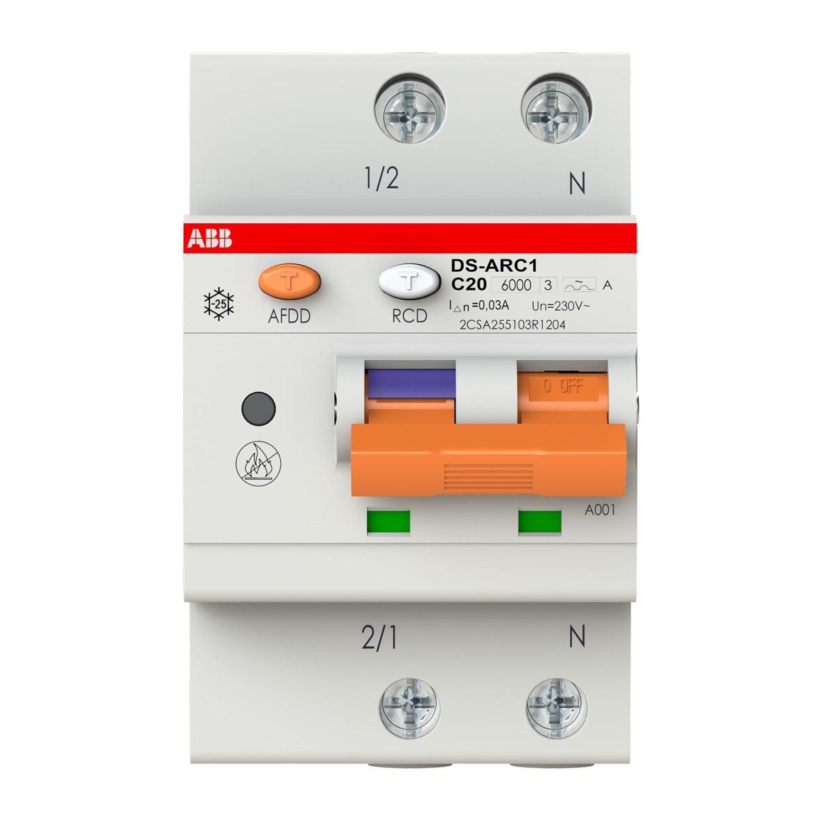 Thiết bị bảo vệ chống hồ quang ABB DS-ARC1 AFDD 1P+N 6KA 30mA, AC type