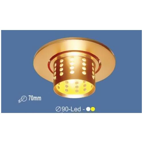 Đèn âm trần led Ø90 mm, khoét lỗ Ø70mm, ánh sáng trắng & vàng vỏ đen