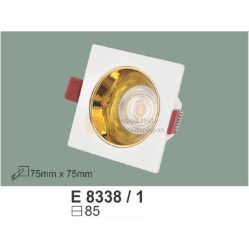 Chóa đèn âm trần vuông Ø85 màu trắng - khoét lỗ 75*75 mm