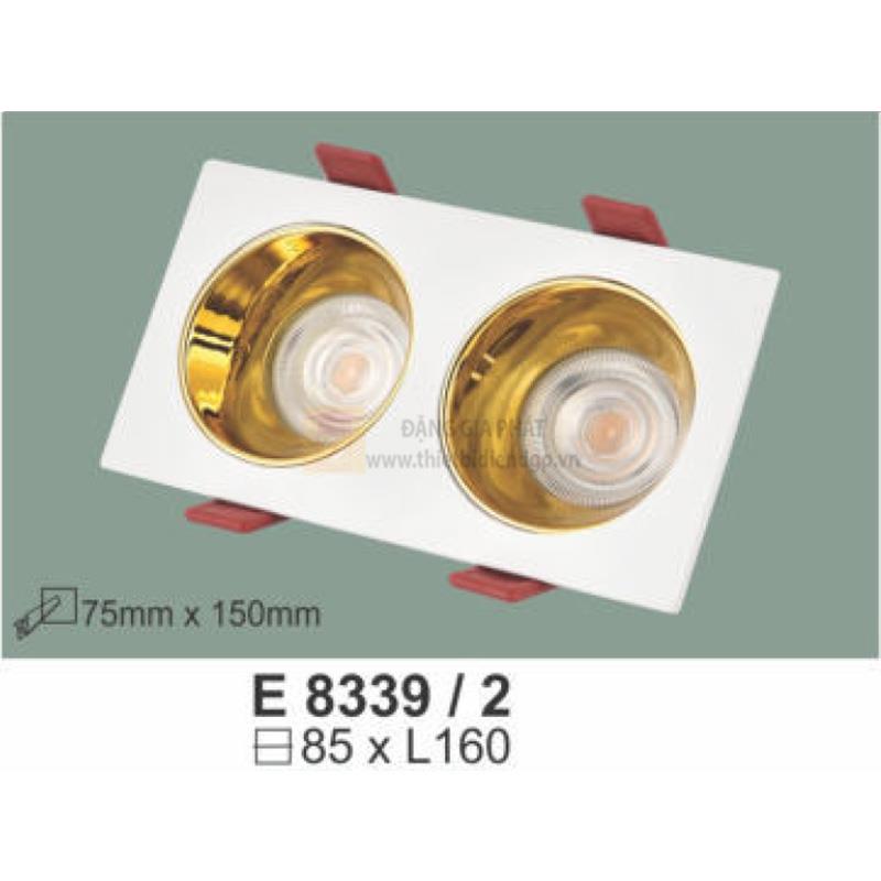 Chóa đèn âm trần vuông Ø85*L160 màu trắng - khoét lỗ 75*150 mm