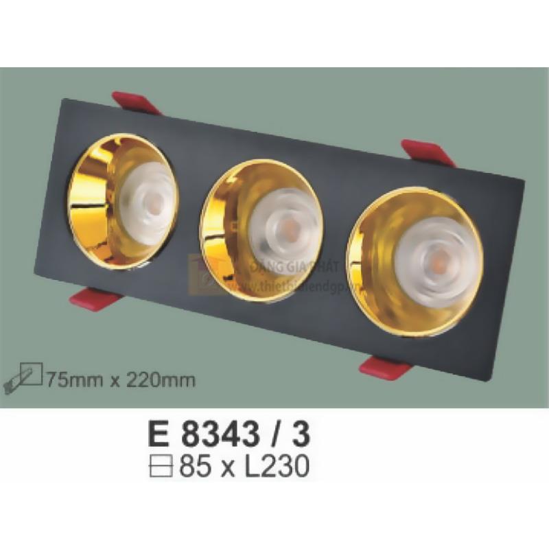 Chóa đèn âm trần vuông Ø85*L230 màu đen - khoét lỗ 75*220 mm