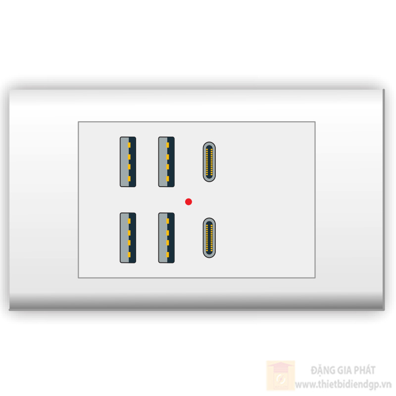 Ổ cắm sạc nhanh USB LiOA E18/U4A2C